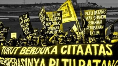 Aksi demo penolakan pembangunan PLTU B